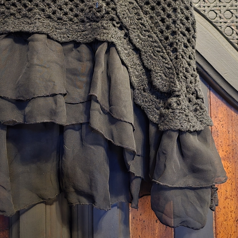 Bandolino Black Crochet Maxi Skirt - Picture 9 of 11